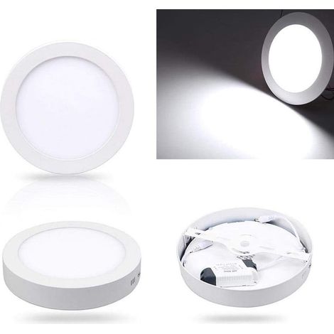 Trade Shop - Runde oder quadratische LED-Deckenleuchte für Oberflächenpaneel, 25 W, warm/kalt, Natur - Rund (1/3)