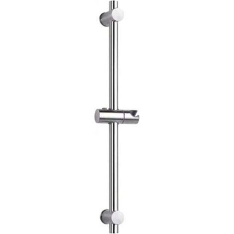 Barre de douche en acier inoxydable 304, réglable en hauteur et en inclinaison, finition acier inoxydable brossé et chrome poli, 66 cm (1/4)