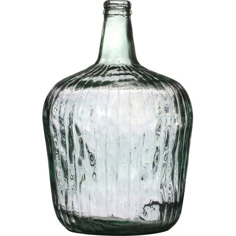Vase dame Jeanne en verre recyclé 16L – Hauteur 42 cm – Charme rustique pour décoration intérieure – Ambiance bohème – Fornord