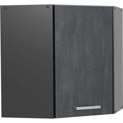 Mobile angolare da cucina R-Line, Calcestruzzo nero, 57 cm, Vicco