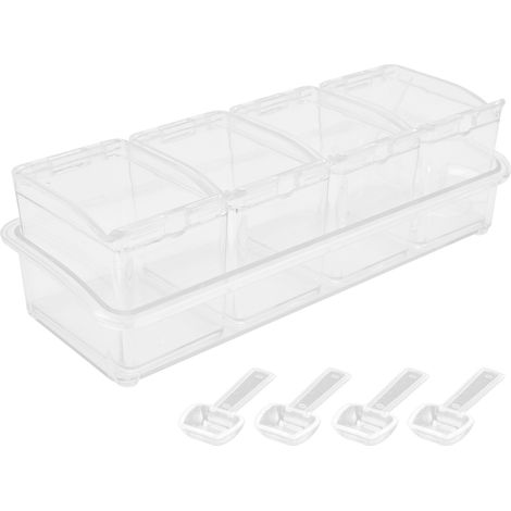 Boîte de Rangement pour Épices avec Couvercle et Cuillère - Récipient pour Sel, Sucre et Condiments (1/5)