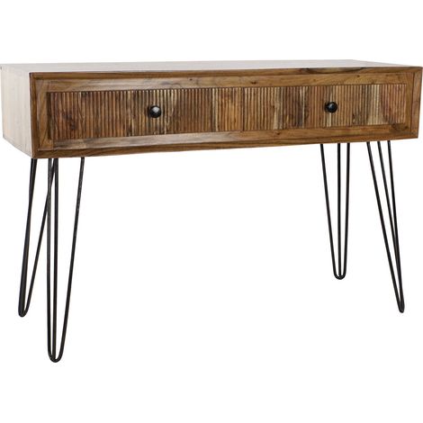Consola Acacia Metal 118X40X77 Marron (1/5)
