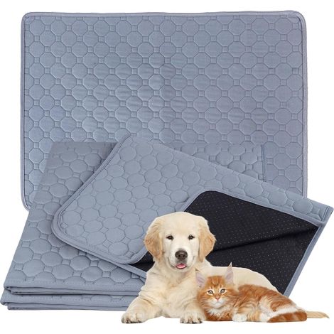 Lot de 4 Alèses Lavables pour Chiots - 60 x 45 cm - Super Absorbantes, Anti-Fuites et Anti-Dérapantes - pour Maison, Voiture, Voyage (1/5)