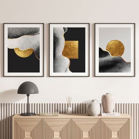 Lot de 3 Affiches / Posters Triptyque - Abstrait - 3 Affiches - 70x100 cm (Cadres non fournis) - Photo pleine page (1/5)