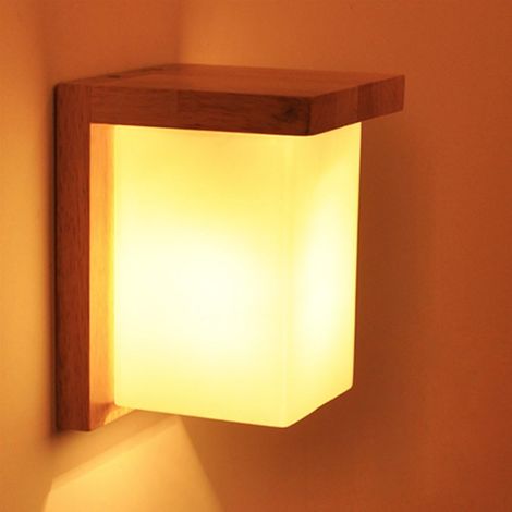 Applique Murale Décorative en Bois Massif Lampe Murale Moderne pour Chevet Salon Escalier Couloir- Série Minimalisme II