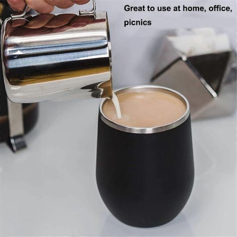 Tasse à coquille d'œuf, tasse isotherme à double paroi en acier inoxydable, rouge (1/5)