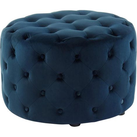 Pouf FOURCA in velluto - Blu notte