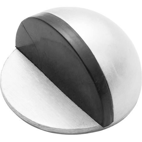 Set mit 2 Türstoppern aus Edelstahl, halbmondförmig und oval, Türstopper aus Gummi, Wandschutz