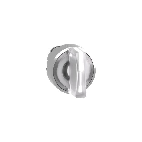 Testa selettore luminoso - 3 posiz. Ø22 - bianco- per LED universale - ZB4BK1813
