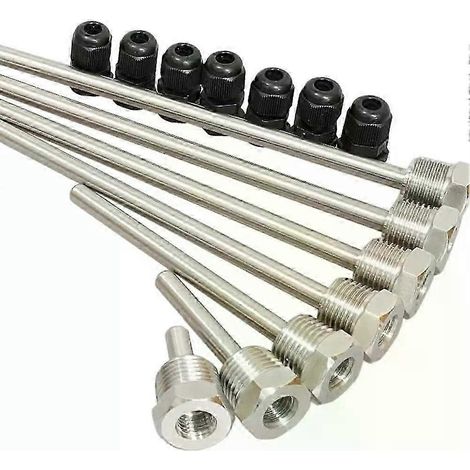 Doigt de gant 30-200 mm en acier inoxydable 304, filetage 1/2 BSP G, diamètre extérieur 6 mm, avec manchon d'immersion pour sonde de température - Accessoires pour la maison - JXLGV (1/5)
