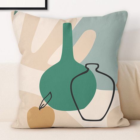 Housse de coussin carrée 45x45 cm motif artistique déco moderne pour canapé fauteuil chambre salon (1/2)