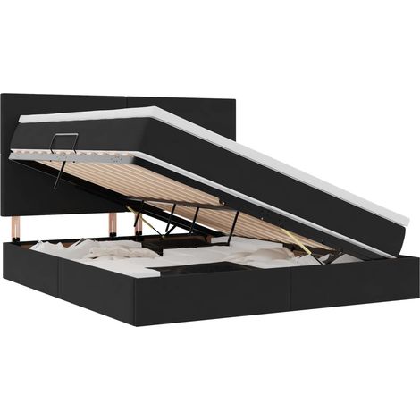 Maison Exclusive - LED-Speicherbett mit Matratze Schwarz 180 x 20