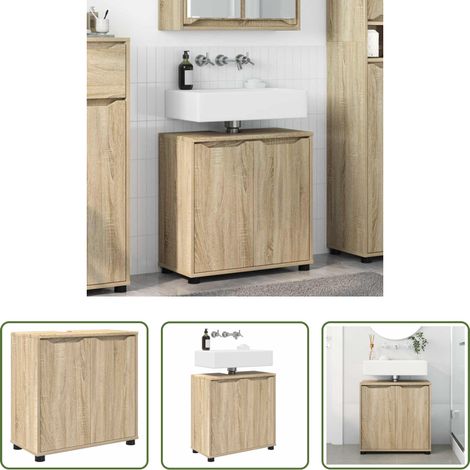 Waschbecken Schrank - Badezimmerwaschbecken-Schrank Sonoma-Eiche 60 x 30 x 60 cm (1/5)