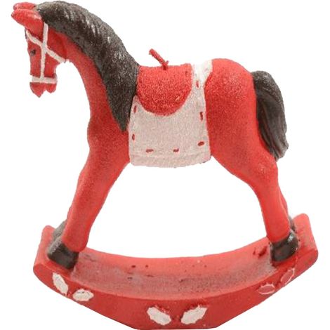 Candela cavallo a dondolo natalizio per decorazione ambienti (1/2)