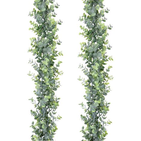 Lot de 2 guirlandes d'eucalyptus artificielles à Suspendre pour Toile de Fond de Mariage, décoration Murale, 1,8 m, Protection Contre Les UV, intérieur et extérieur (1/5)