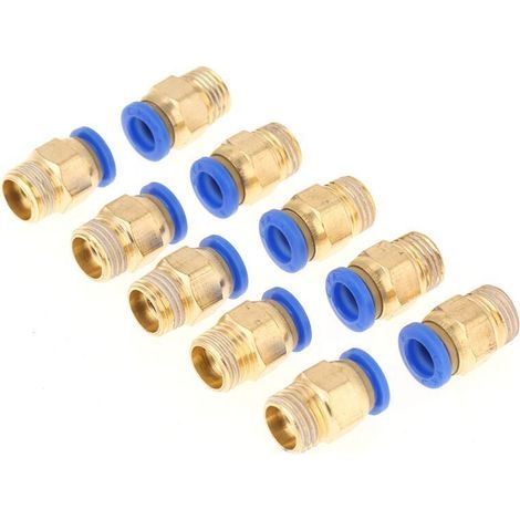 Raccordo pneumatico da 8 mm, raccordo pneumatico dritto a connessione rapida da 1/4 BSP, adattatore a montaggio rapido da 10 pezzi, diametro 8 mm, filettatura da 1/4 BSP (1/4)