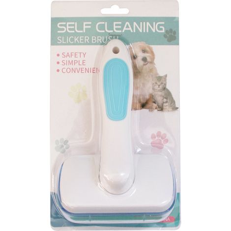 Peine para mascotas para perros y gatos, cepillo de masaje para gatitos, eliminación automática del pelo, peines de nudos abiertos (azul) (1/5)