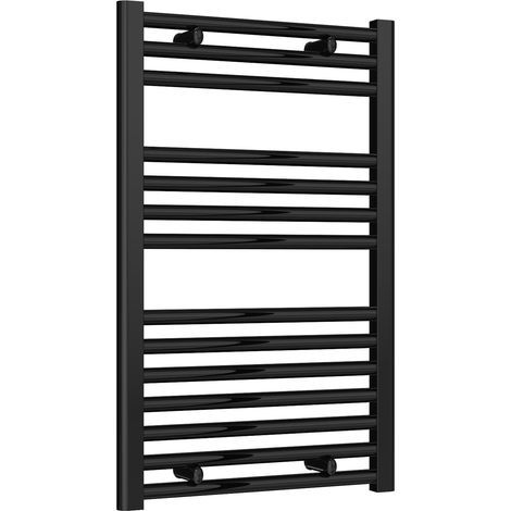 Reina Diva Black Electric Towel Rail 800mm High x 500mm Wide (+ Chrome Thermostatic Touch Element) (1/5)