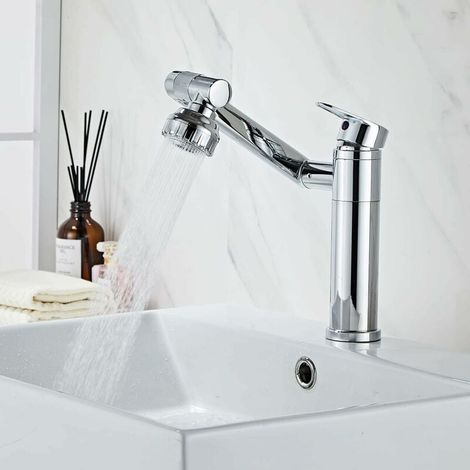 Robinet Rotatif - Sortie D Eau 360 Degres - Pour Evier Cuisine Salle De Bain Baignoire - Chrome - 1 Piece