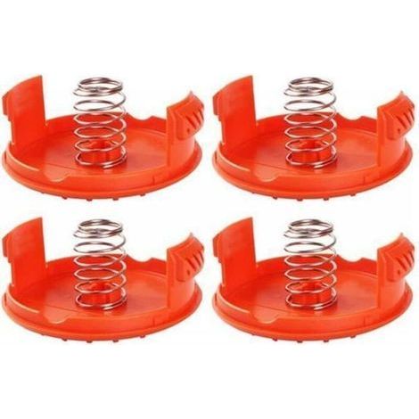 AL01229-4PCS Spulenkappen + 4PCS Federn Ersatzteile Zubehör kompatibel mit BLACK + DECKER RC-100-P Rasentrimmern (1/4)