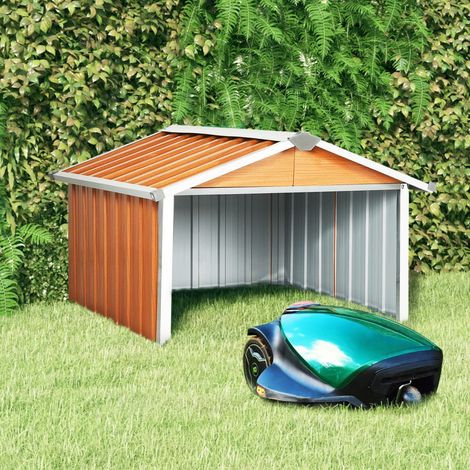 Abri de jardin pour robot Cabane de jardin - 92x97x63 cm Acier galvanisé Marron BV249250 - BonneVie (1/5)