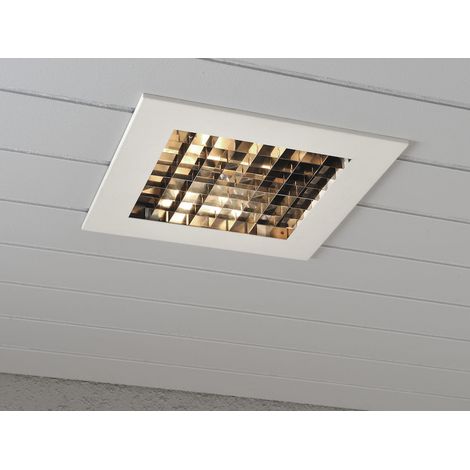 Elegante Deckeneinbauleuchte Aluminium weiß lackiert E27, 27 x 27 cm (1/4)