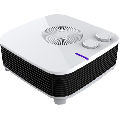 Termoventilador Eléctrico 2000W Blanco Horizontal 2 Potencias 3 Funciones Termostato Regulable 11,5x26x26cm ESTILO (1/3)
