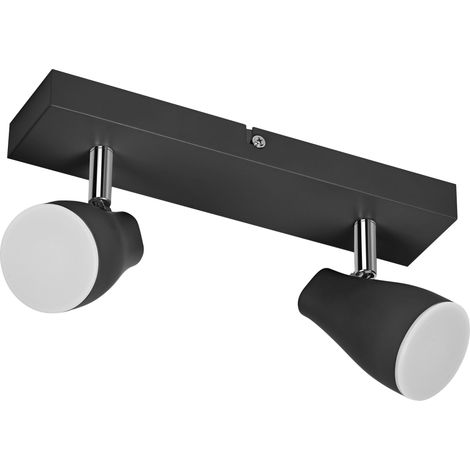 OSRAM Spot de plafond SPOT PEAR 260mm, noir, 8,6W, 420lm, lumière directionnelle avec couleur de lumière blanc chaud, avec tête GU10 flexible, ampoule GU10 incluse, IP20, 2700K. (1/4)