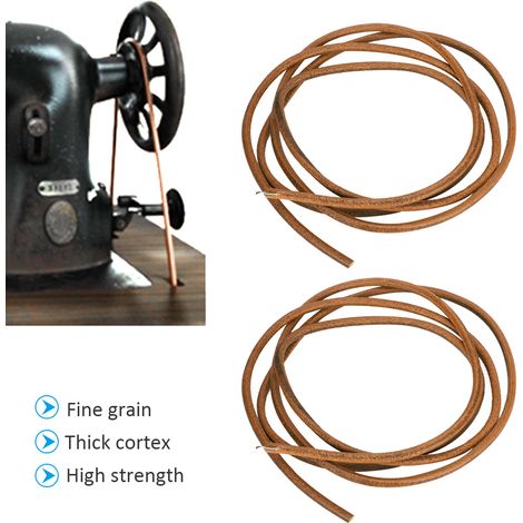 2 Pièces Courroie en Cuir Véritable pour Machine à Coudre - Accessoires Pédale à Pied (1/4)