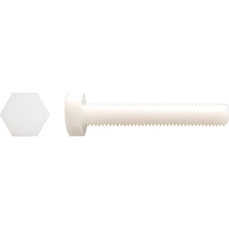Vis tête hexagonale totalement filetée PA 6,6 naturel - 4 x 10 mm - BIVI