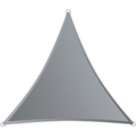Voile d'ombrage Riviera, Triangle 3, 6 x 3, 6 m (Isocèle), Protection UV, Résistant aux Intempéries, Hydrofuge, Gris Argent, 10890 (1/5)