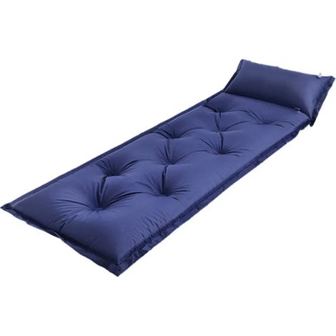Tapis de sol gonflable automatique en PVC résistant à l'humidité, bleu, pour tente de camping extérieure (1/4)