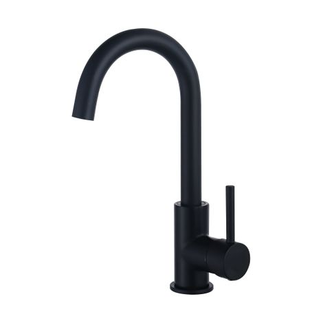 Fortifura Calvi Mitigeur lavabo rehaussé avec bec rotatif Noir mat (1/5)