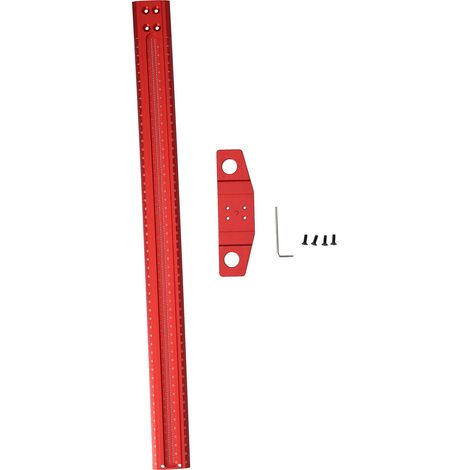 RASTKY Règle de Traçage à Angle Droit en Aluminium de Type T pour le Travail du Verre, Jauge de Marquage Précise pour Charpentiers, Règle en T Rouge avec échelles Claires, Précision de 1 Mm,