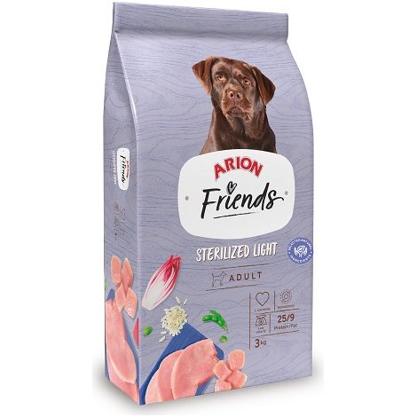 ARON AMIS AMIS DE LA LUMIRE STERILISЂE STERILISЂ DU CHIEN D'ADULTAGE DU CHIEN D'ADULTE OU AVEC TENDANCE DE TRANSPEEE, 3 KG