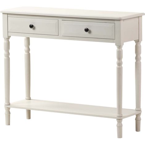 Console MDF Pin Blanc Noir 90X30X75 Cm (1/2)