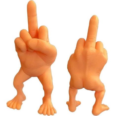 marionetta a forma di dito medio con gambe, scultura regalo, divertente accessorio decorativo da scrivania, statuetta 3D come regalo umoristico, decorazione per casa e ufficio (colore carne,
