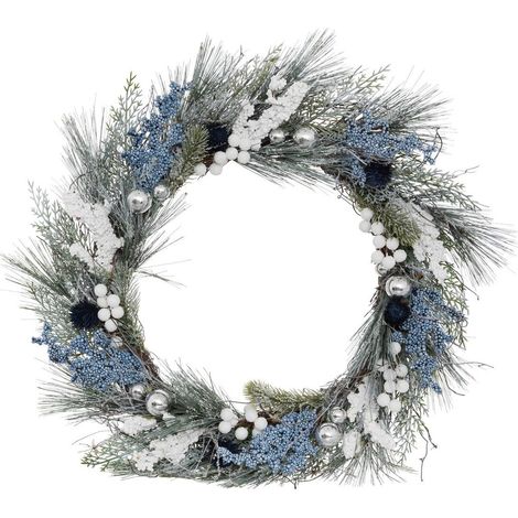 Ghirlanda natalizia d.50cm blu e bianca - Feeric lights & christmas