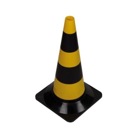 Perel Cono stradale per delimitazione zone, nero/giallo, uso ricreativo, 50 cm