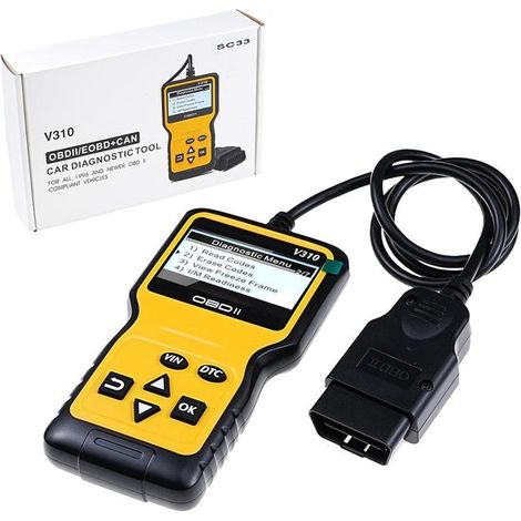 Scanner OBD2 – Strumento di diagnostica per auto compatibile con tutti i veicoli OBD2/CAN – Codificatore di guasti motore – Reset spia di controllo motore – Dati in tempo reale (1/4)