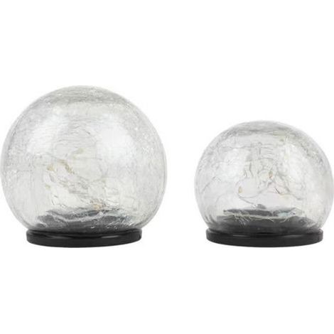 Ensemble de boule de verre solaire lumières de jardin Lampe solaire blanc chaud (1/4)