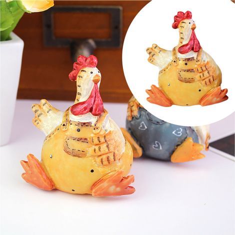 Objets en résine Federra, une paire de poules, décorations festives, décorations pour bureau/salon, décoration intérieure. (1/5)