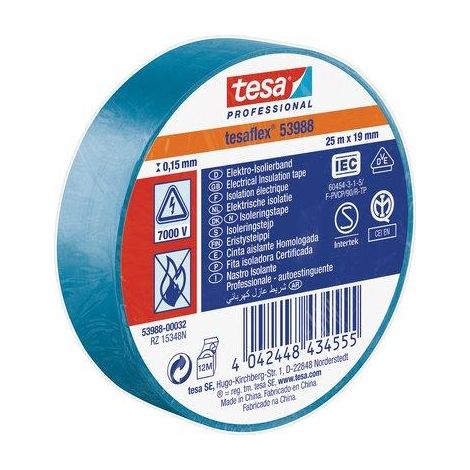 Nastro PVC Isolante Imq Tesa Azzurro 25 ml 19 mm 10 Pezzi