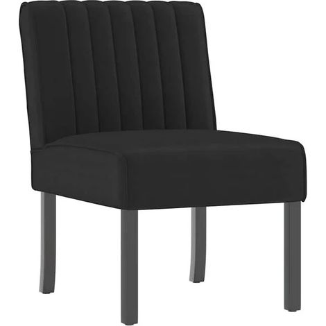 Fauteuil sans accoudoirs en velours noir (1/5)