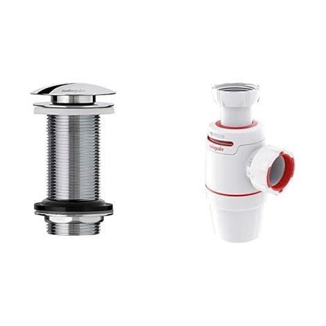Bonde de lavabo design sans trop plein Quick Clac, chromé (1/5)