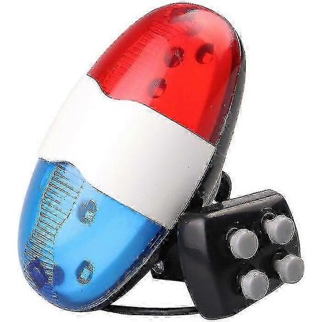 Klaxon électronique à 6 LED et 4 tonalités pour moto, voiture de police, vélo ou vélo électrique. (1/5)