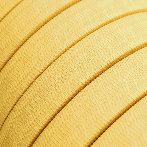 Creative-Cables, Cavo elettrico piatto per catenaria, 25 m, Giallo CM250, Rivestito in tessuto effetto seta