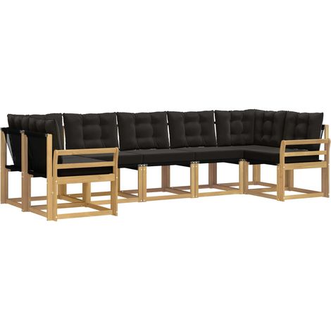 Ensemble de canapés d'extérieur 7 pc Blanc et noir vidaXL (1/5)