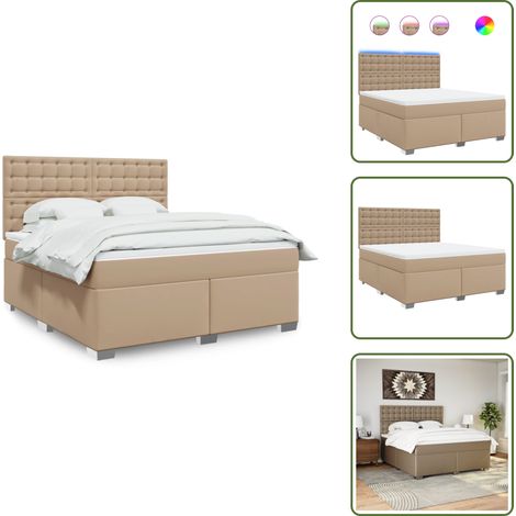 Sommier à lattes de lit avec matelas Cappuccino 180x200 cm - Sommier À Lattes De Lit - Sommiers À Lattes De Lit - Lit - Meuble De Chambre À Coucher (1/5)