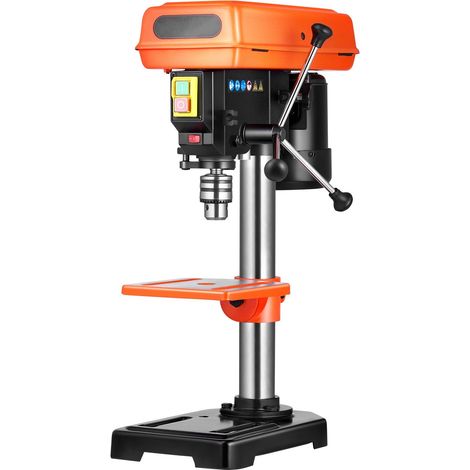 Perceuse à colonne de 203,2 mm, moteur à induction de 500 W, avec vitesse réglable de 500 à 2500 tr/min, table inclinable de 0 à 45°, éclairage LED intégré, pour le bois et le métal. (1/5)